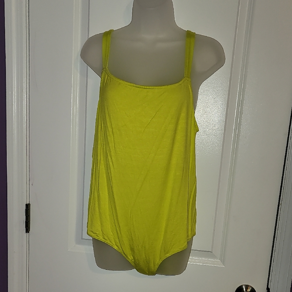 New York & Company Neon Green Women's Bodysuit Sz: